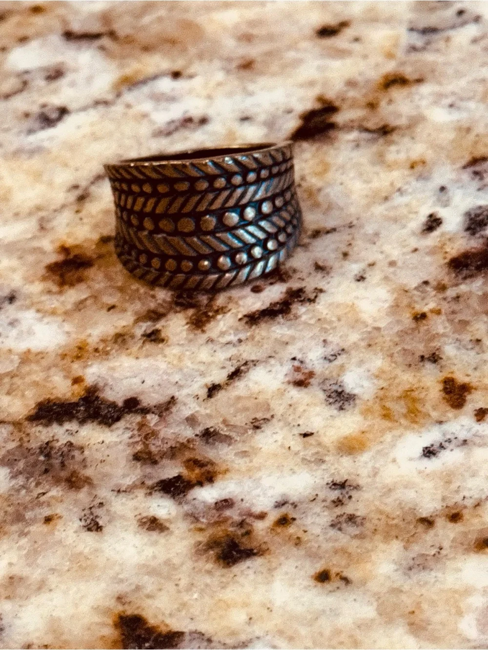 Lia Sophia Men's Wide Band Ring in Black and Brown